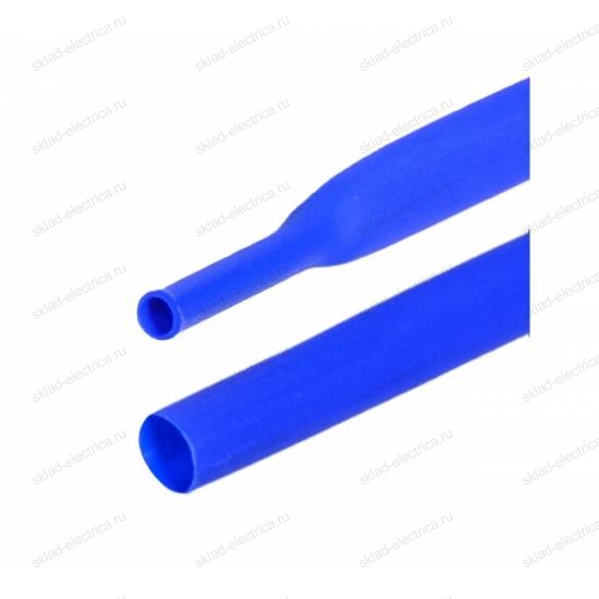 Трубка термоусадочная ТУТ 6,0 / 3,0 мм синяя (1м) 