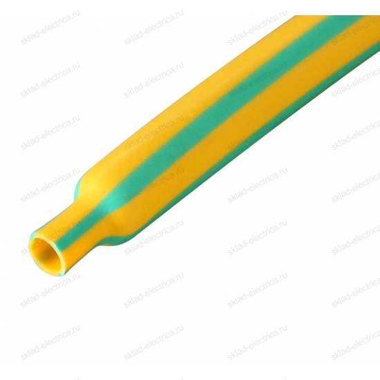 Трубка термоусадочная ТУТ 10,0 / 5,0 мм желто-зеленая (1м) 