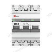 Автоматический выключатель 3P 50А (B) 6кА ВА 47-63 EKF PROxima
