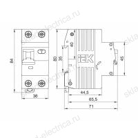 Автоматический однополюсный выключатель дифференциального тока IEK АВДТ32 С20 A30 (п)