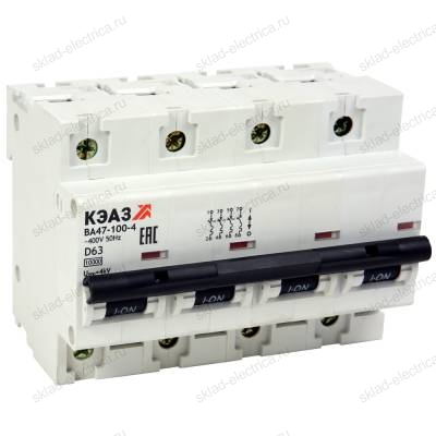 Выключатель автоматический модульный ВА47-100-4B32-УХЛ3 (10кА)-КЭАЗ