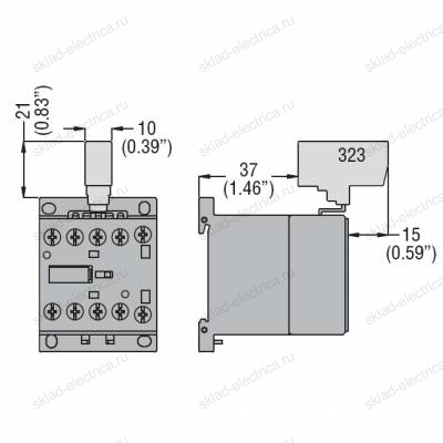 Перемычка OptiStart K-MX-323 на 2 полюса для мини-контакторов M