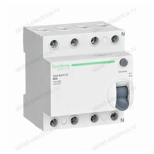 Выключатель дифференциального тока (УЗО) четырехполюсный 40А 30мА Тип-AC C9R36440 City9 Set