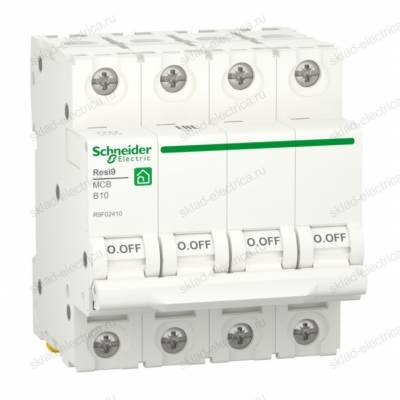 Автоматический выключатель Schneider Electric Resi9 4P 10А (B) 6кА, R9F02410