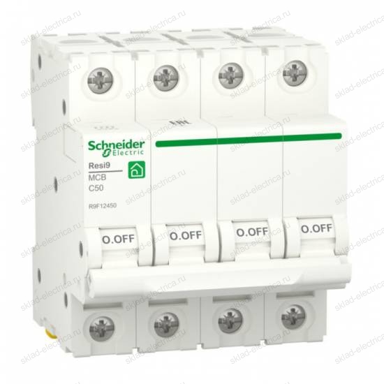 Автоматический выключатель Schneider Electric Resi9 4P 50А (C) 6кА, R9F12450
