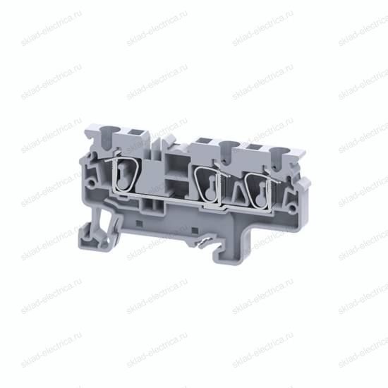 Клемма с тремя контактами пружинная OptiClip СХ-4-TRIPLET-I-серый