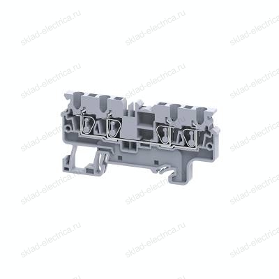 Клемма с четырьмя контактами пружинная OptiClip СX-2,5-QUATTRO-(0,2-4)-I-серый