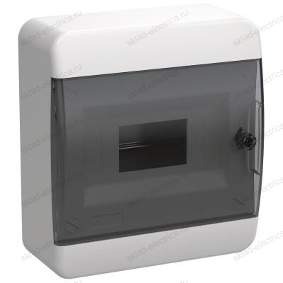 TEKFOR Корпус пластиковый ЩРН-П-8 IP41 черная прозрачная дверь IEK