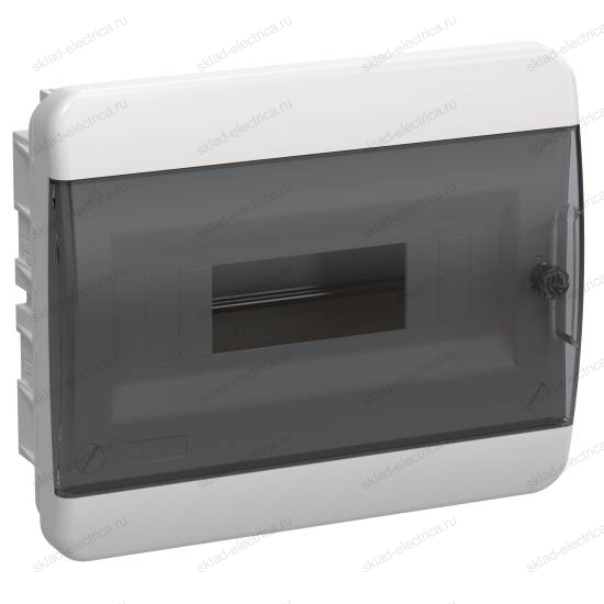TEKFOR Корпус пластиковый ЩРВ-П-12 IP41 черная прозрачная дверь IEK
