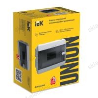 UNION Compact Корпус пластиковый ЩРВ-П-8 IP41 черная прозрачная дверь IEK