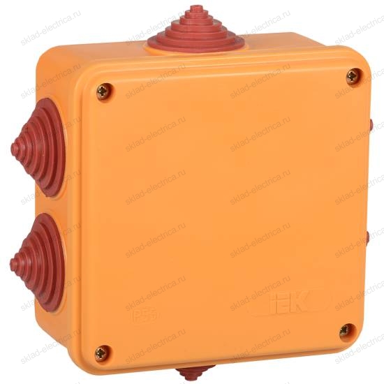 Коробка распаячная огнестойкая ПС 100х100х50мм 6P 4мм2 IP55 6 вводов IEK