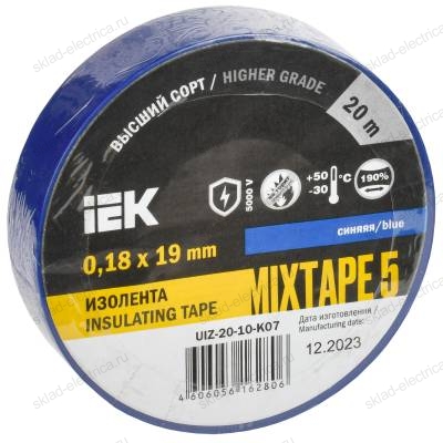 MIXTAPE 5 Изолента 0,18х19мм синяя 20м IEK