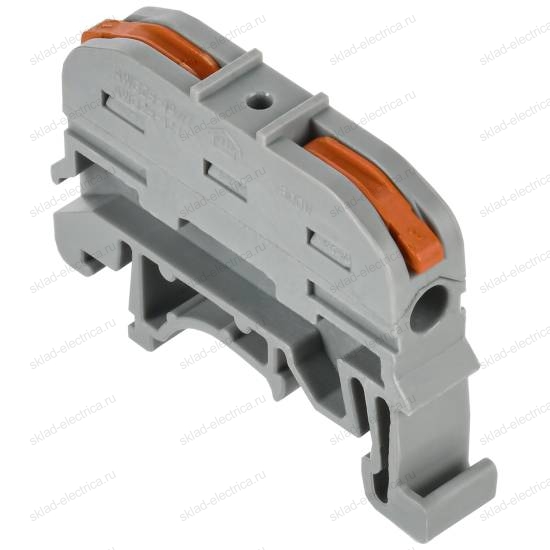 Строительно-монтажная клемма СМК 222-4111D проходная на DIN-рейку (50шт/упак) IEK