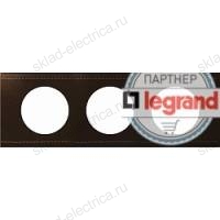 Рамка трехместная Legrand Celiane кожа (коричневая) 69403