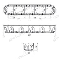 Коробка установочная для полых стен KPL 64-50 / 5LD (NA) 68х351х50мм