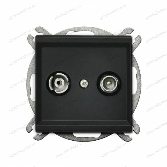 Ospel Sonata черный металлик розетка антенная оконечная zak-10, без рамки