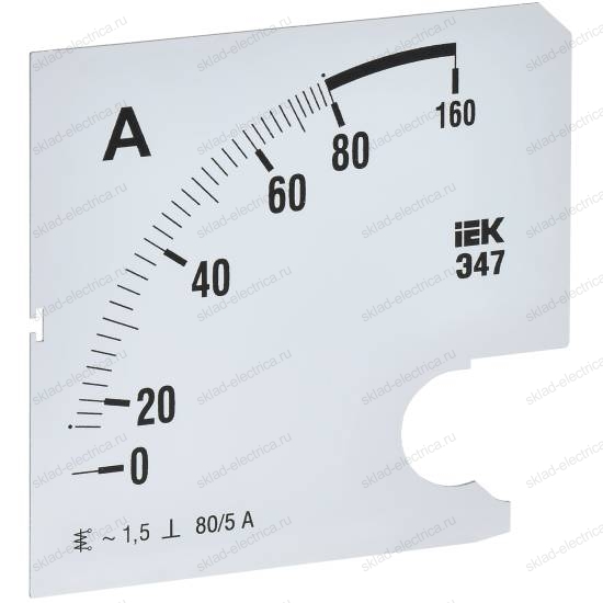 Шкала сменная для амперметра Э47 80/5А класс точности 1,5 96х96мм IEK