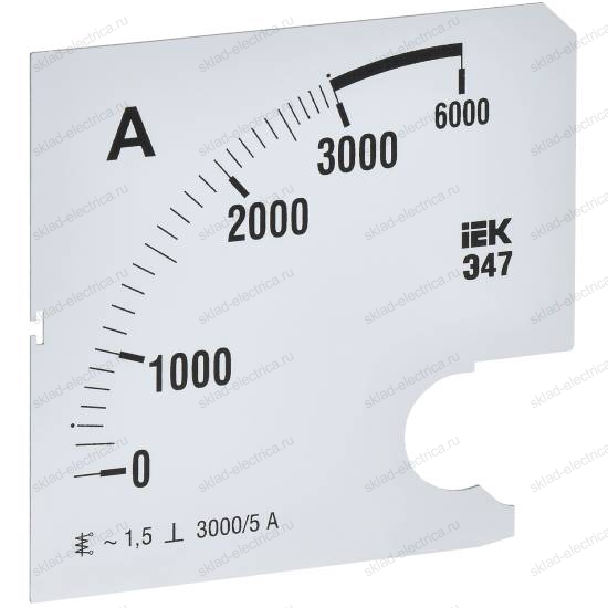 Шкала сменная для амперметра Э47 3000/5А класс точности 1,5 96х96мм IEK