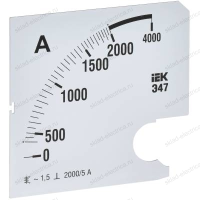 Шкала сменная для амперметра Э47 2000/5А класс точности 1,5 96х96мм IEK