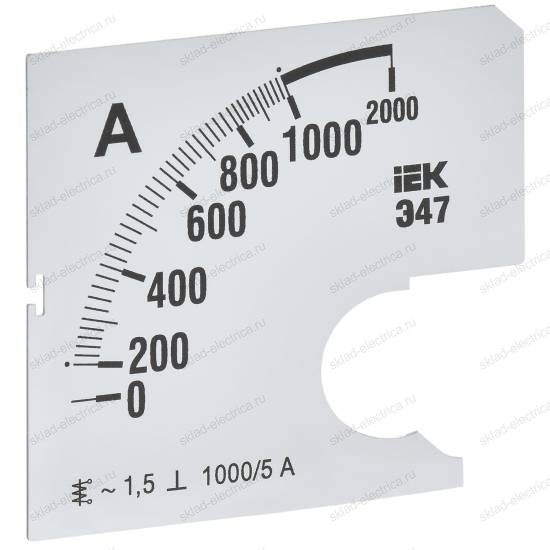 Шкала сменная для амперметра Э47 1000/5А класс точности 1,5 72х72мм IEK