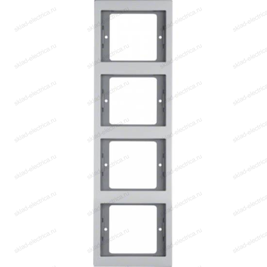 Рамка четырехместная вертикальная K.5 металл алюминий 13437003