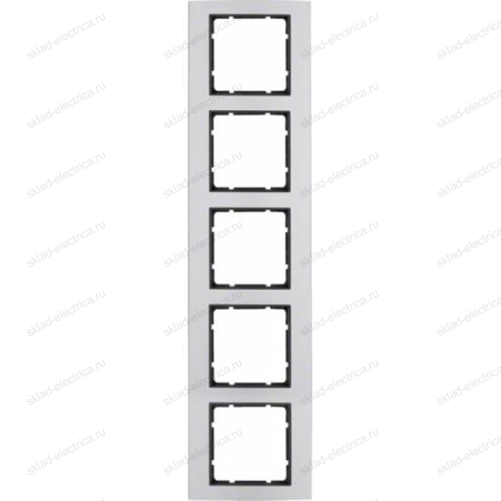 Рамка пятерная B.7 металл алюминий, вкладка антрацит 10156904