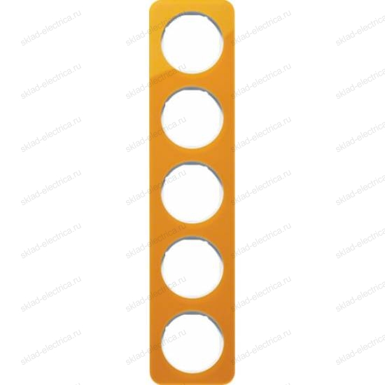 Рамка пятерная Berker R.1 , акрил оранжевый белая вкладка 10152339