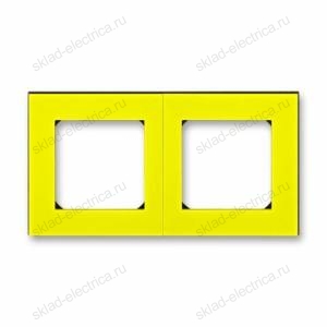 Рамка 2-ая (двойная), цвет Желтый/Дымчатый черный, Levit