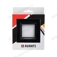 Рамка из натурального стекла, "Avanti", черная, 2 модуля