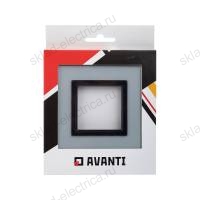 Рамка из натурального стекла, ,"Avanti", светло-серая, 2 модуля
