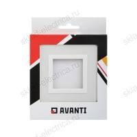 Рамка из натурального стекла, "Avanti", белая, 2 модуля