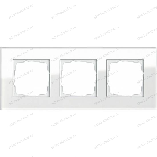 Рамка белое стекло 3-ая Gira ESP