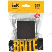 BRITE Выключатель 1-клавишный проходной с индикацией 10А ВС10-1-7-БрТБ темная бронза IEK