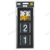 BRITE Рамка 3-местная РУ-3-1-Бр металл черный RE IEK