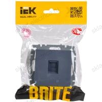 BRITE Розетка компьютерная RJ45 кат.5E РК10-БрМ маренго IEK