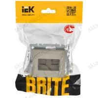 BRITE Розетка компьютерная двойная RJ45 кат.6 РК11-2-БрШ шампань IEK