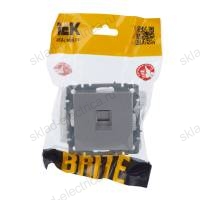 BRITE Розетка компьютерная RJ45 кат.5E РК10-БрА алюминий IEK