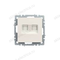 BRITE Розетка компьютерная двойная кат.5E RJ45 РК10-2-БрЖ жемчуг IEK