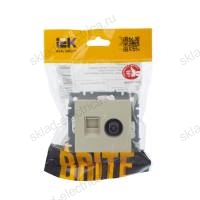 BRITE Розетка двойная TV+RJ45 кат.5E РТВ/РК12-БрКр бежевый IEK