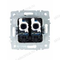 BRITE Розетка компьютерная двойная RJ45 кат.5E РК10-2-БрКр бежевый IEK