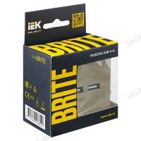 BRITE Розетка USB A+A 5В 3,1А РЮ10-1-БрШ шампань IEK