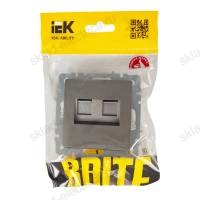 BRITE Розетка двойная RJ11+RJ45 кат.5E РК/Т12-БрС сталь IEK