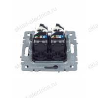 BRITE Розетка компьютерная двойная RJ45 кат.5E РК10-2-БрМ маренго IEK