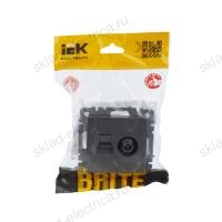 BRITE Розетка двойная TV+RJ45 кат.5E РТВ/РК12-БрС сталь IEK