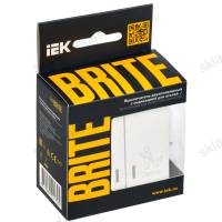 BRITE Выключатель 2-клавишный с индикацией для отелей 10А ВС10-2-9-БрБ белый IEK