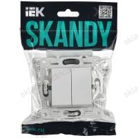 SKANDY Выключатель 2-клавишный 10А SK-V04W арктический белый IEK