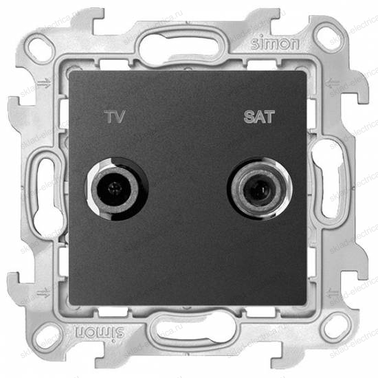 Розетка TV-SAT простая Simon 24 Harmonie, графит