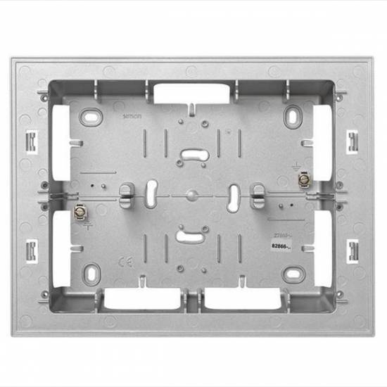 Монтажная коробка для накладного монтажа (под 2-хрядную рамку), 250*193*53мм, S82C, алюминий
