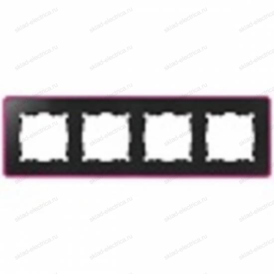 Рамка 4 поста Select Neon Simon 82 Detail, графит-розовый