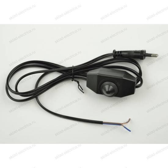 UCX-C30/02A-170 BLACK Сетевой шнур с вилкой и выключателем с диммером. 2А, 500Вт, 1,7м. Черный. ТМ Uniel